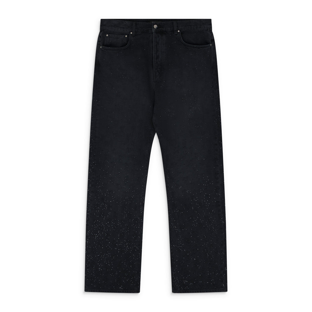 Vintage Black Crystal Burst MA Paisley Straight Jean