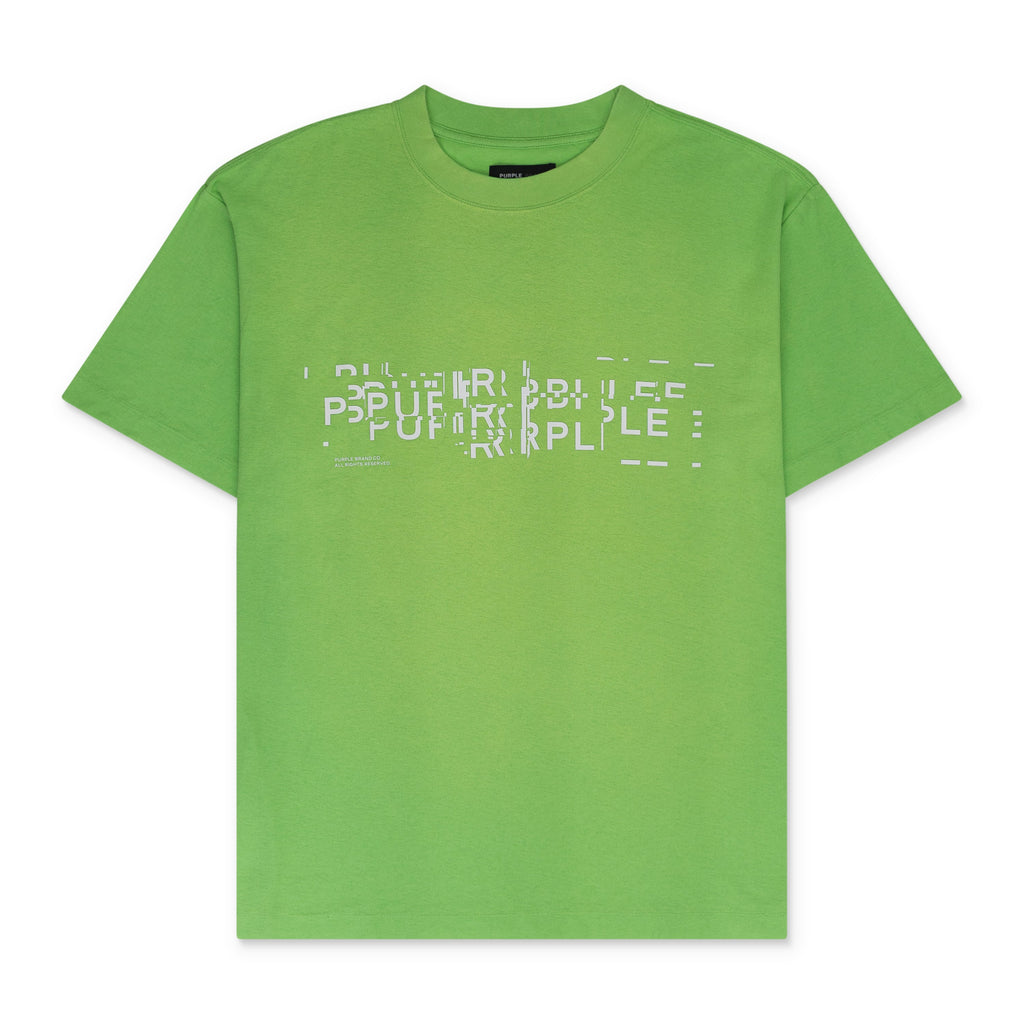 Fluorescent Green Textured Glitch T-shirt