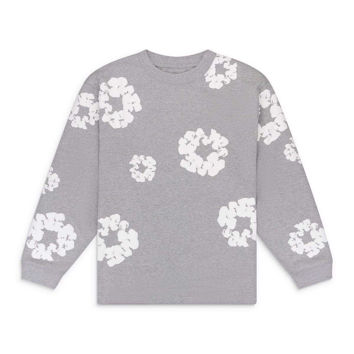 Grey Cotton Wreath Long Sleeve T-shirt
