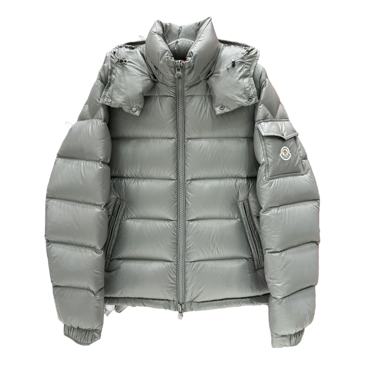 Moncler Maya Hooded Down Puffer Jacket - Gray