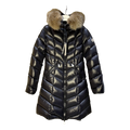 Moncler Fulmarus Chevron-Quilted Hooded Down Coat in Black