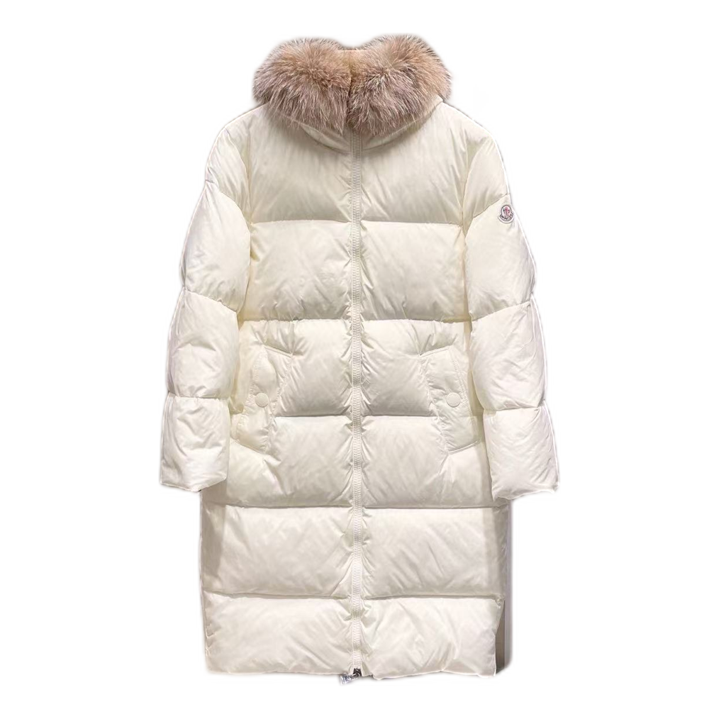 Moncler Marrionnier Long Down Puffer Coat - Ivory