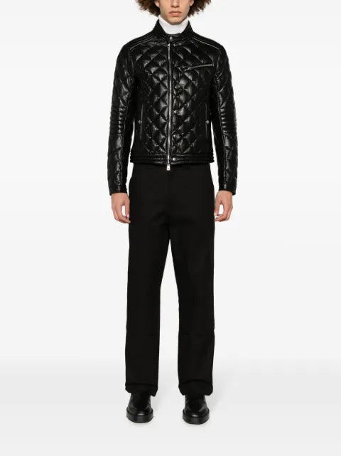 Moncler Zancara diamond-quilted leather jacket