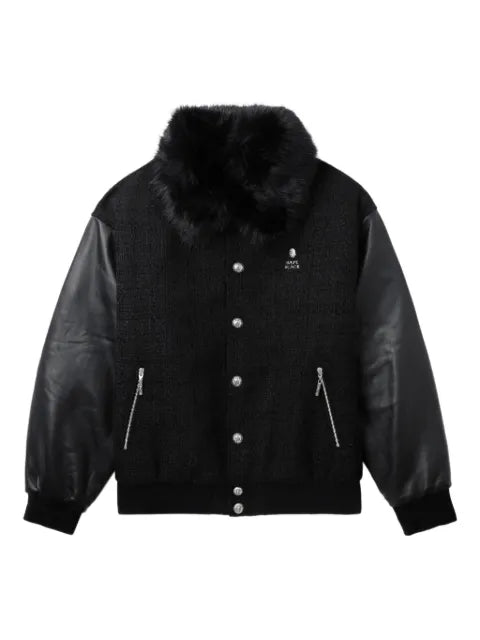 A BATHING APE® bomber jacket with collar trim