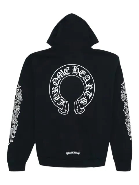 Chrome Hearts Hearts Horse Shoe Floral long-sleeve hoodie