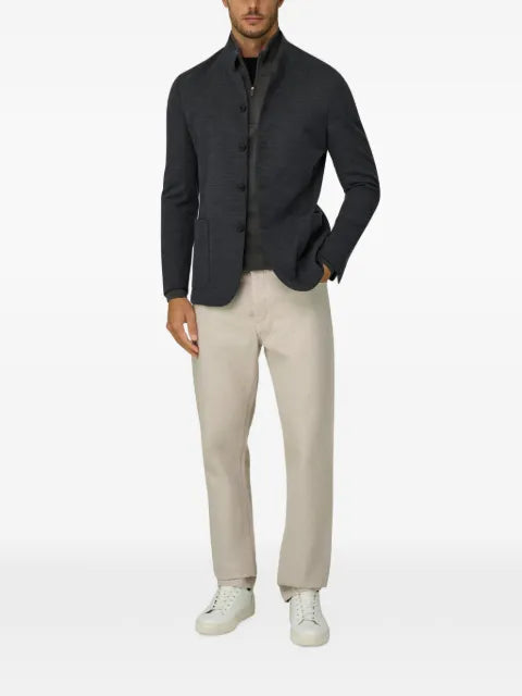Boggi Milano blazer diagonal wool blend wooltech