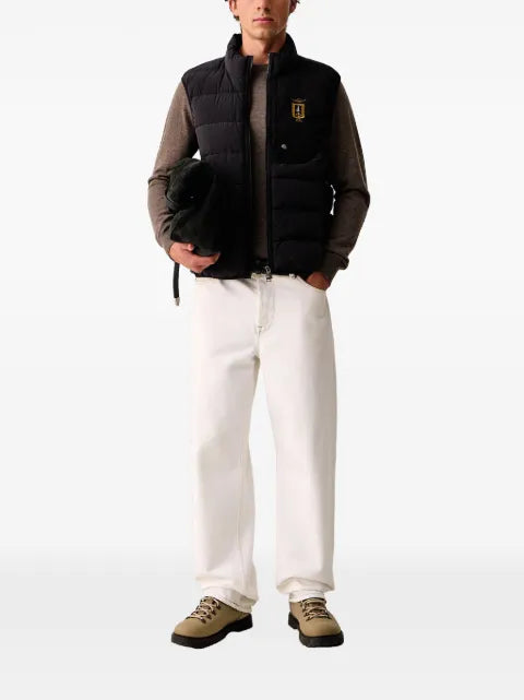 Aeronautica Militare quilted logo-patch gilet