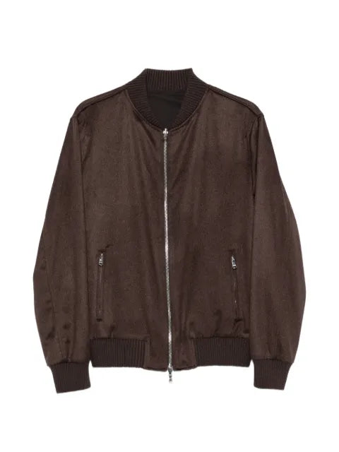 Barba ribbed-trim zip-up jacket