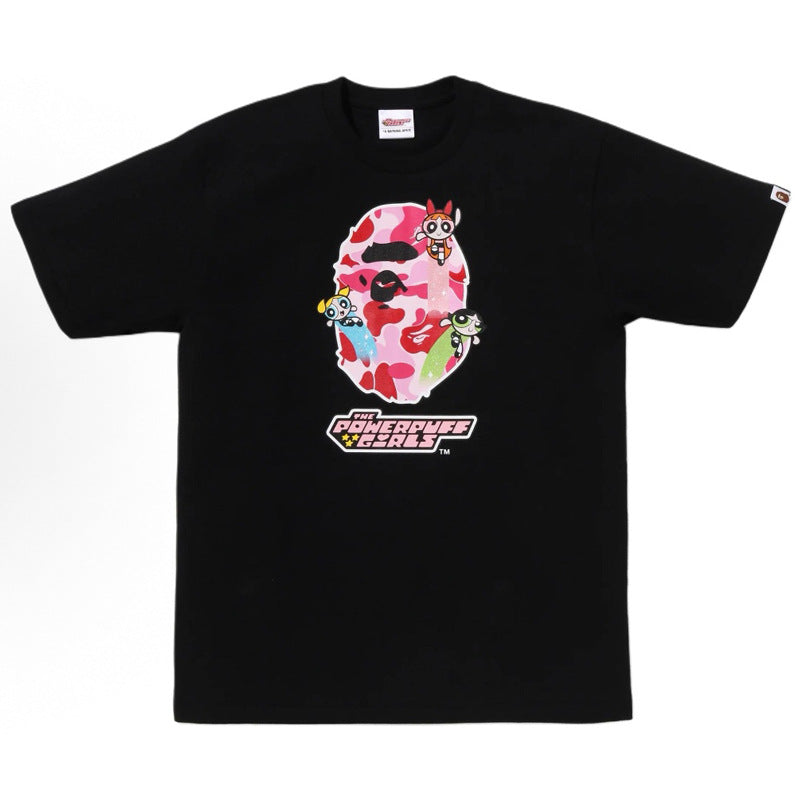 Bape Multi‑Graphic Ape Head Oversized Tee Streetwear Unisex