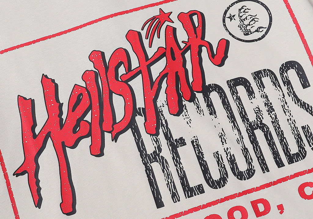 Hellstar Series Vintage Graphic Print Loose Unisex Streetwear T-Shirt