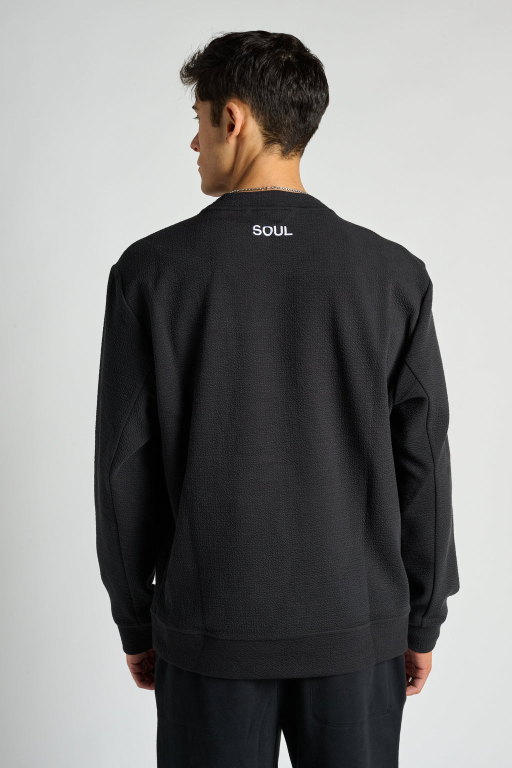 Textured Spacer Crewneck Pullover