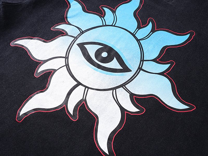 Godspeed Washed Black Car & Eye Sun Graphic T-Shirt