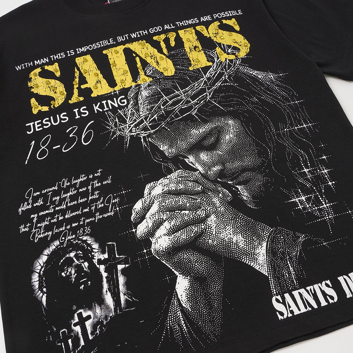 SAINT Religious Graphic Short-Sleeve T-Shirt