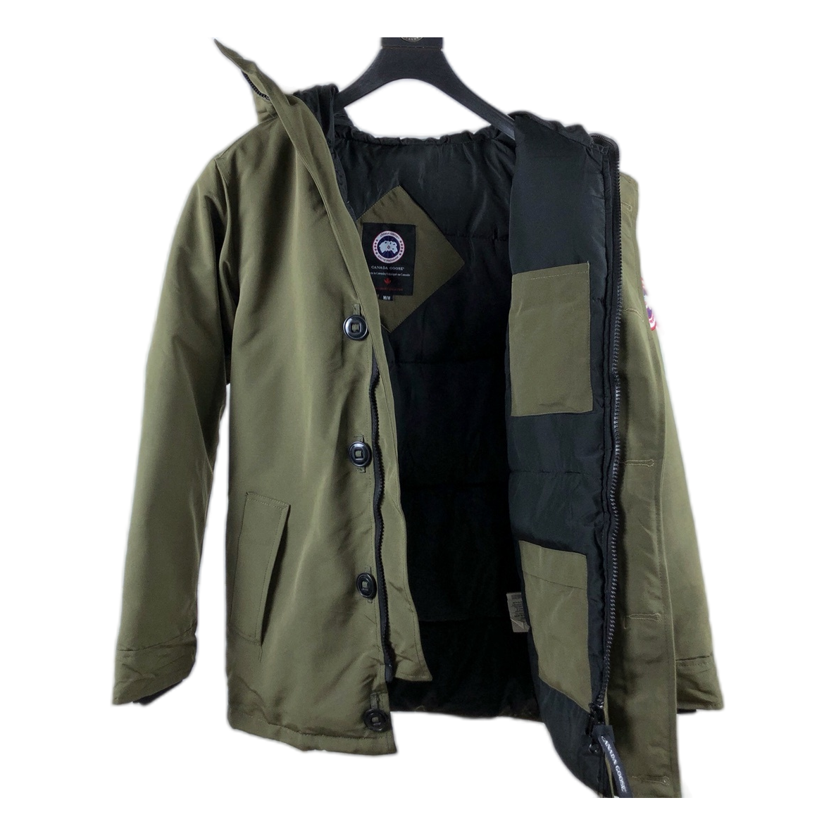 Canada Goose Chateau Fur-Trim Hooded Down Parka in Military Green