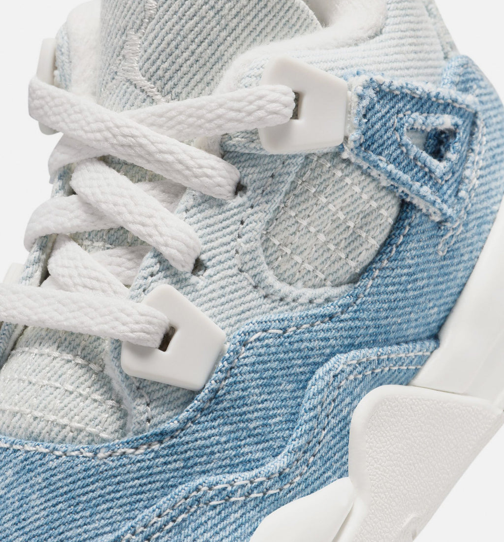 Air Jordan 4 Retro "Worn Blue" Infant/Toddler Shoe – Sail/Worn Blue/Metallic Gold