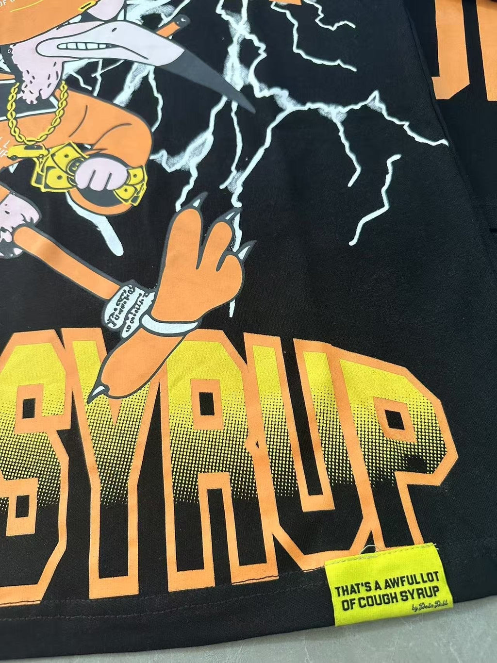 THAT'S A AWFUL LOT OF COUGH SYRUP Lightning Cartoon Graphic T-Shirt