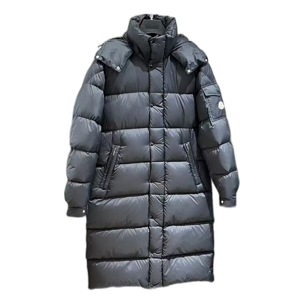 Moncler Hanoverian Hooded Long Down Puffer Coat in Black