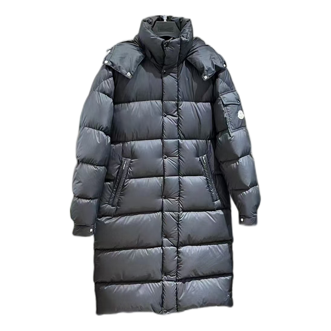 Moncler Hanoverian Hooded Long Down Puffer Coat in Black