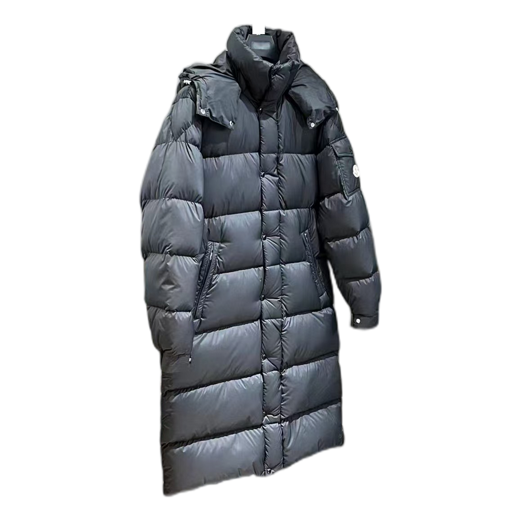 Moncler Hanoverian Hooded Long Down Puffer Coat in Black