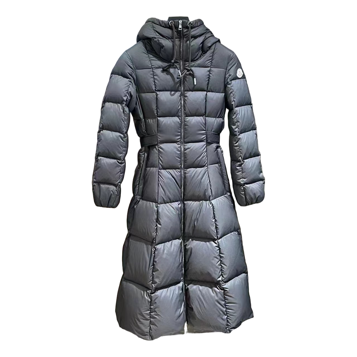 Moncler Faucon Hooded Long Down Puffer Coat in Black