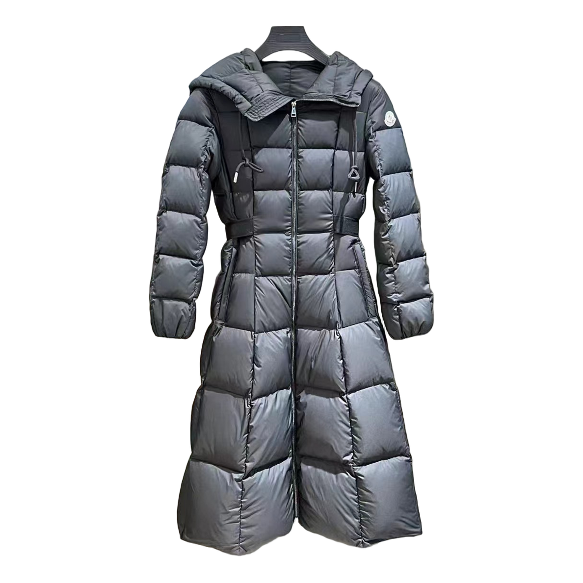 Moncler Faucon Hooded Long Down Puffer Coat in Black