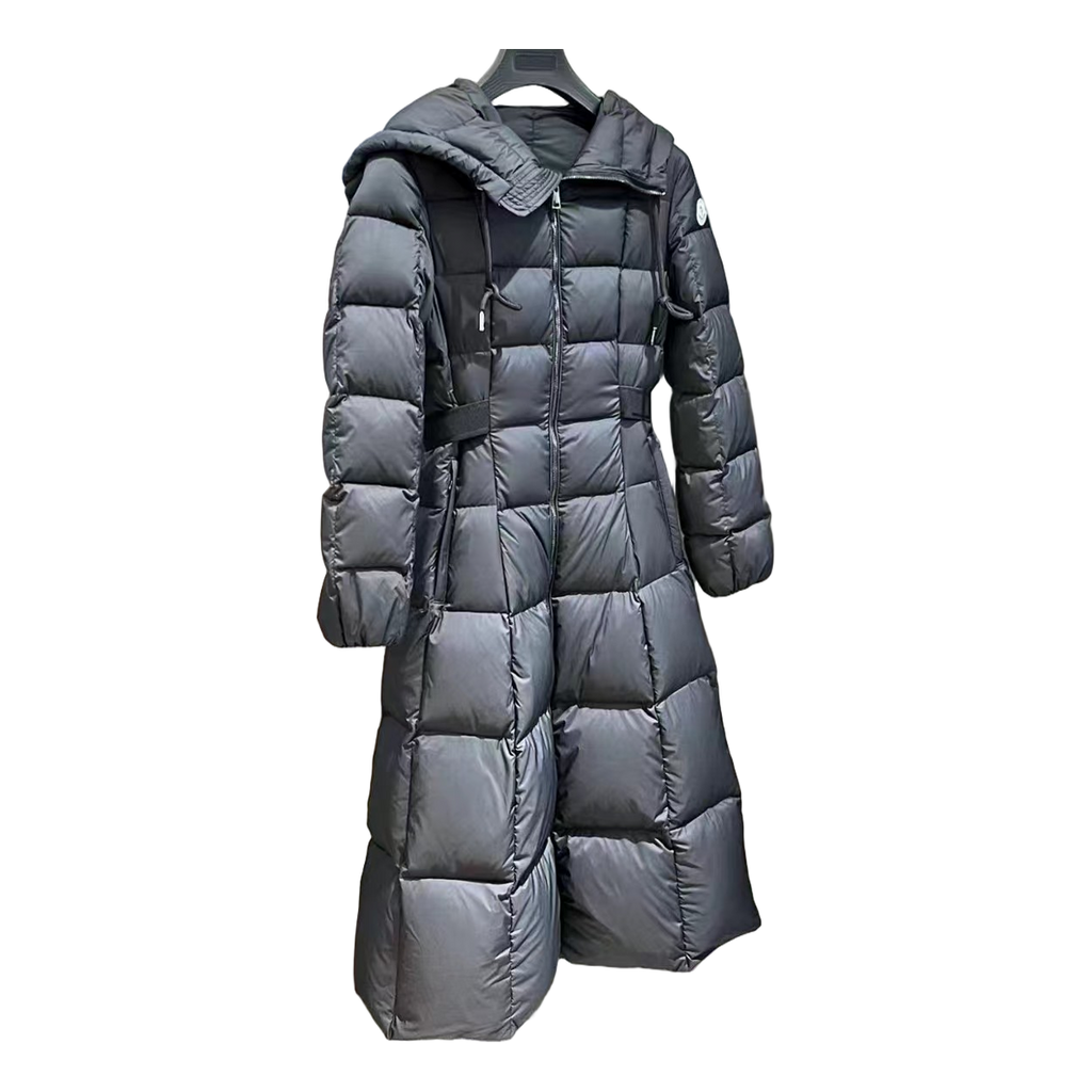 Moncler Faucon Hooded Long Down Puffer Coat in Black