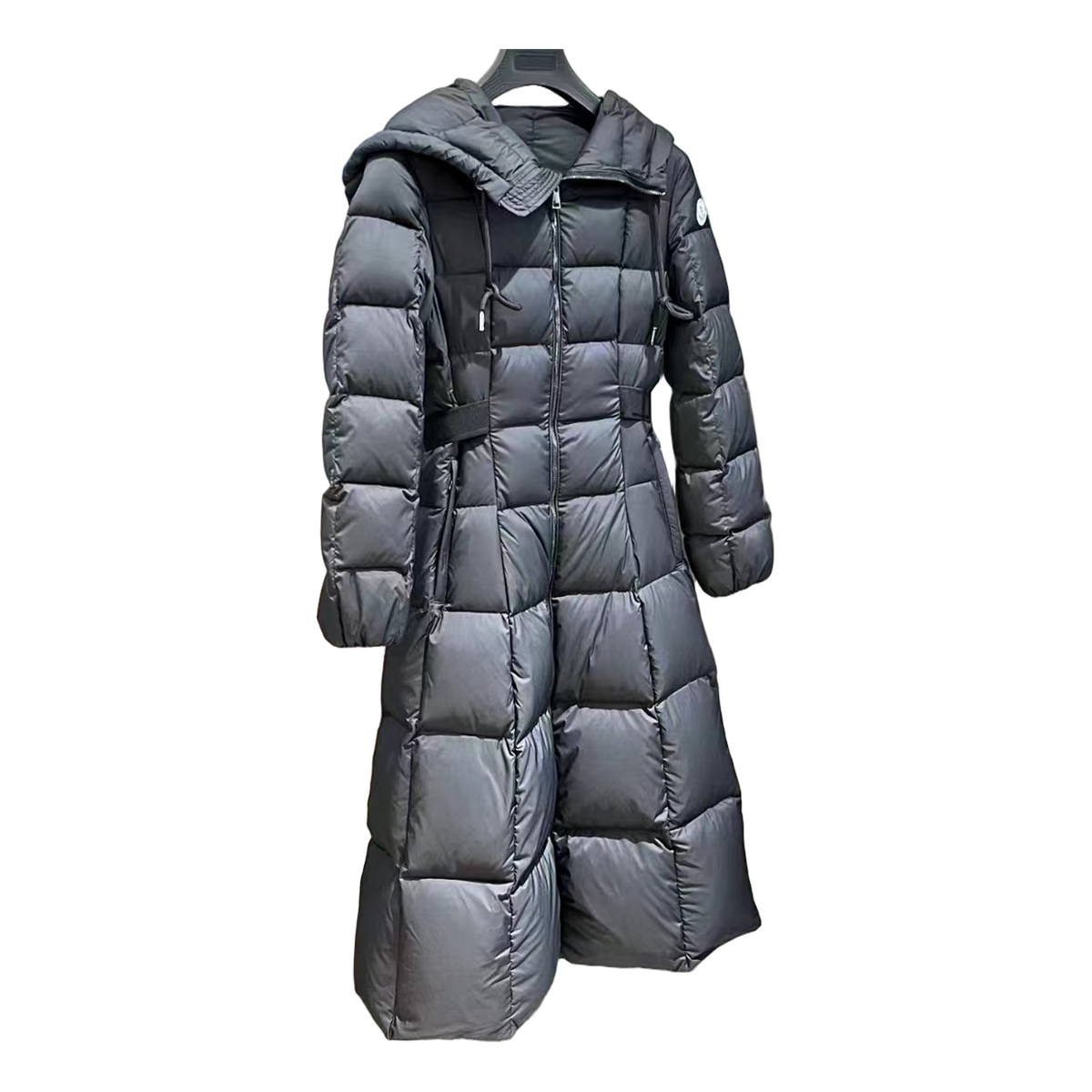 Moncler Faucon Hooded Long Down Puffer Coat in Black