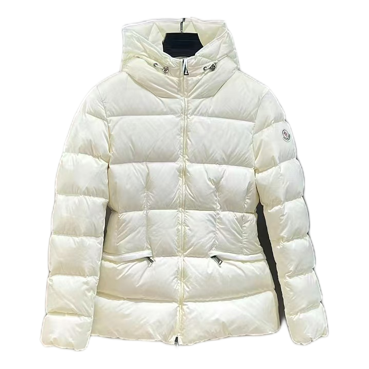 Moncler Fitted Down Puffer Jacket with Drawstring Hood