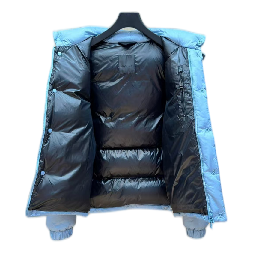 Moncler Oversized Chest-Badge Hooded Down Puffer Jacket
