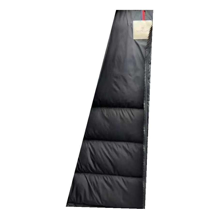 Moncler Fur-Trim Hooded Down Puffer Jacket in Black
