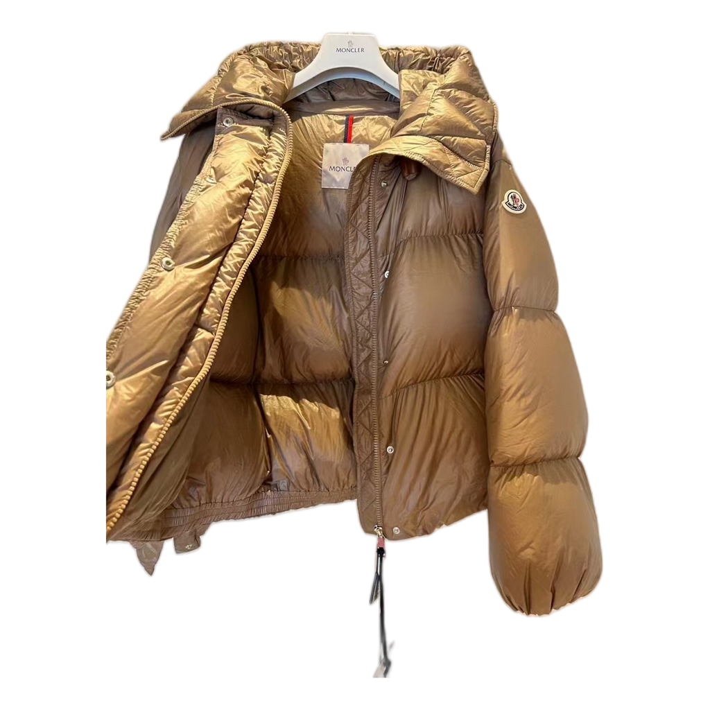 Moncler Borey Hooded Down Puffer Jacket in Bronze