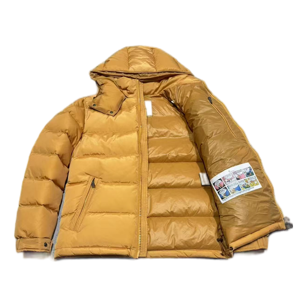 Moncler Maya Hooded Down Puffer Jacket - Yellow