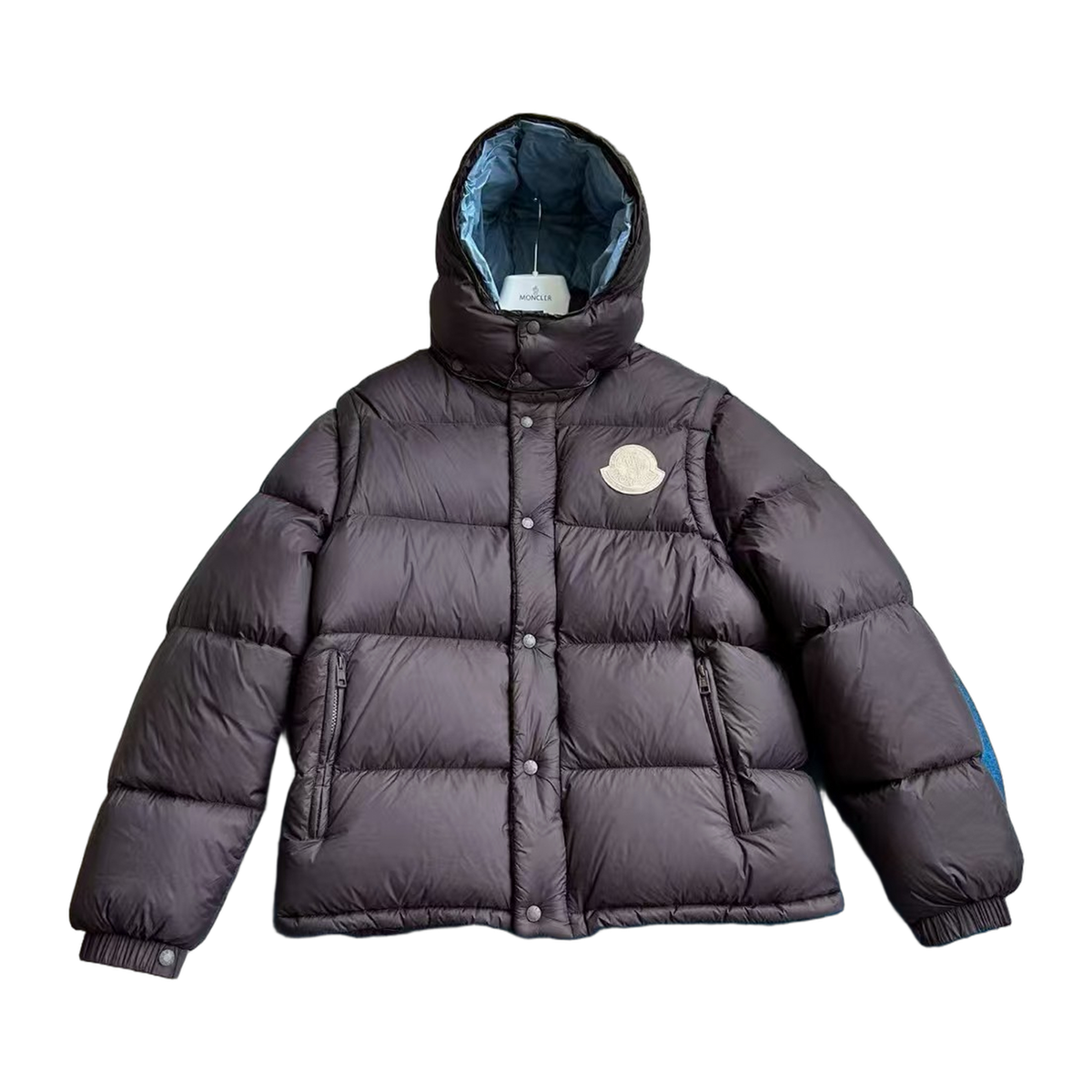 Moncler Cyclone Convertible Down Puffer Jacket in Black