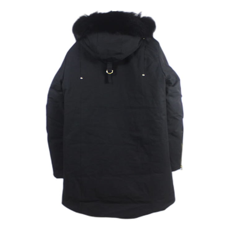 Moose Knuckles Stag Lake Fur-Trim Down Parka with Gold-Tone Hardware – Black