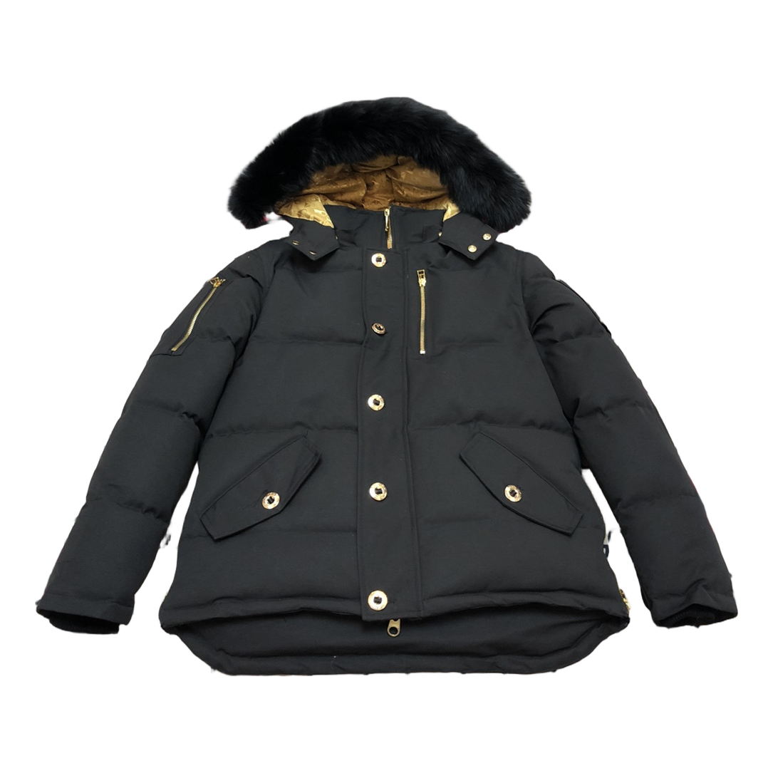 Moose Knuckles Gold 3Q Fur-Trim Down Puffer Jacket – Black