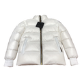 Moose Knuckles Logo-Zip Quilted Down Bomber Jacket – Off White