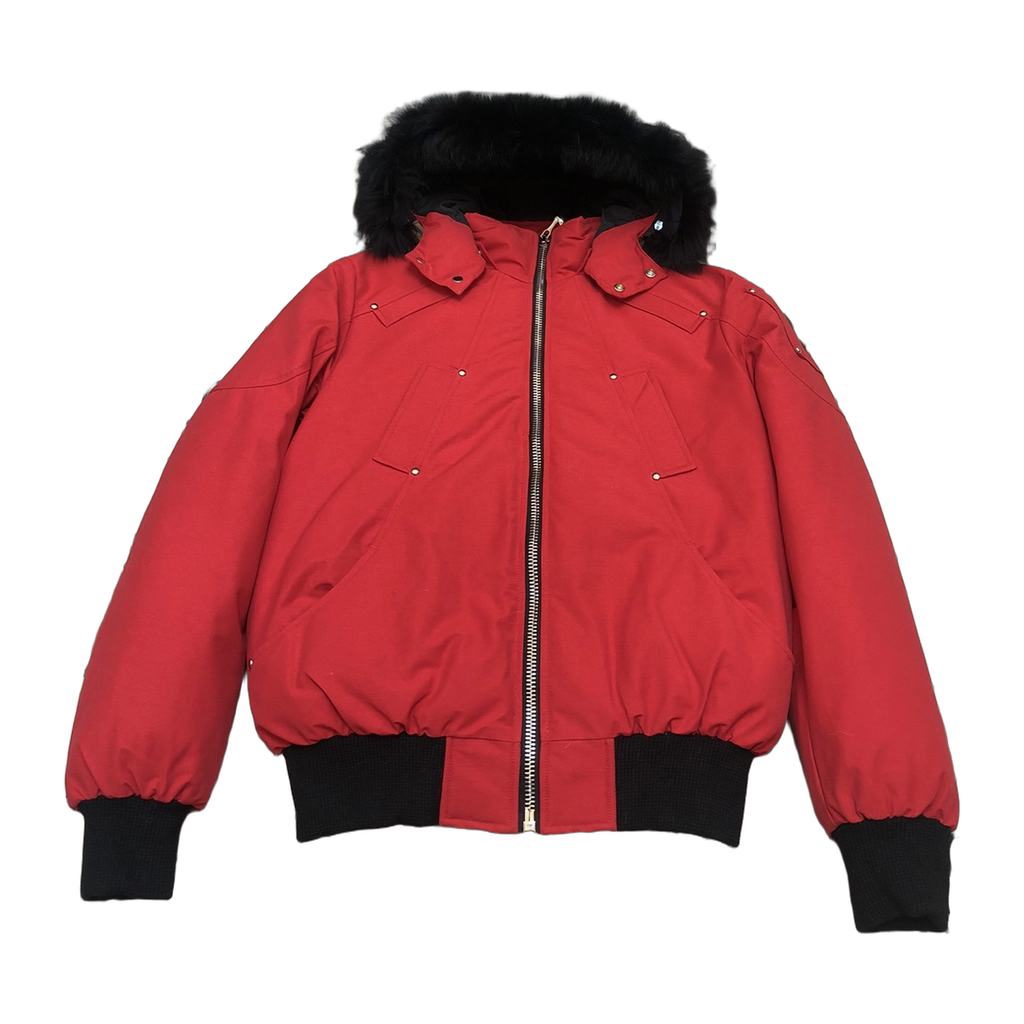 Moose Knuckles Men's Original Ballistic Shearling-Trim Down Bomber – Black