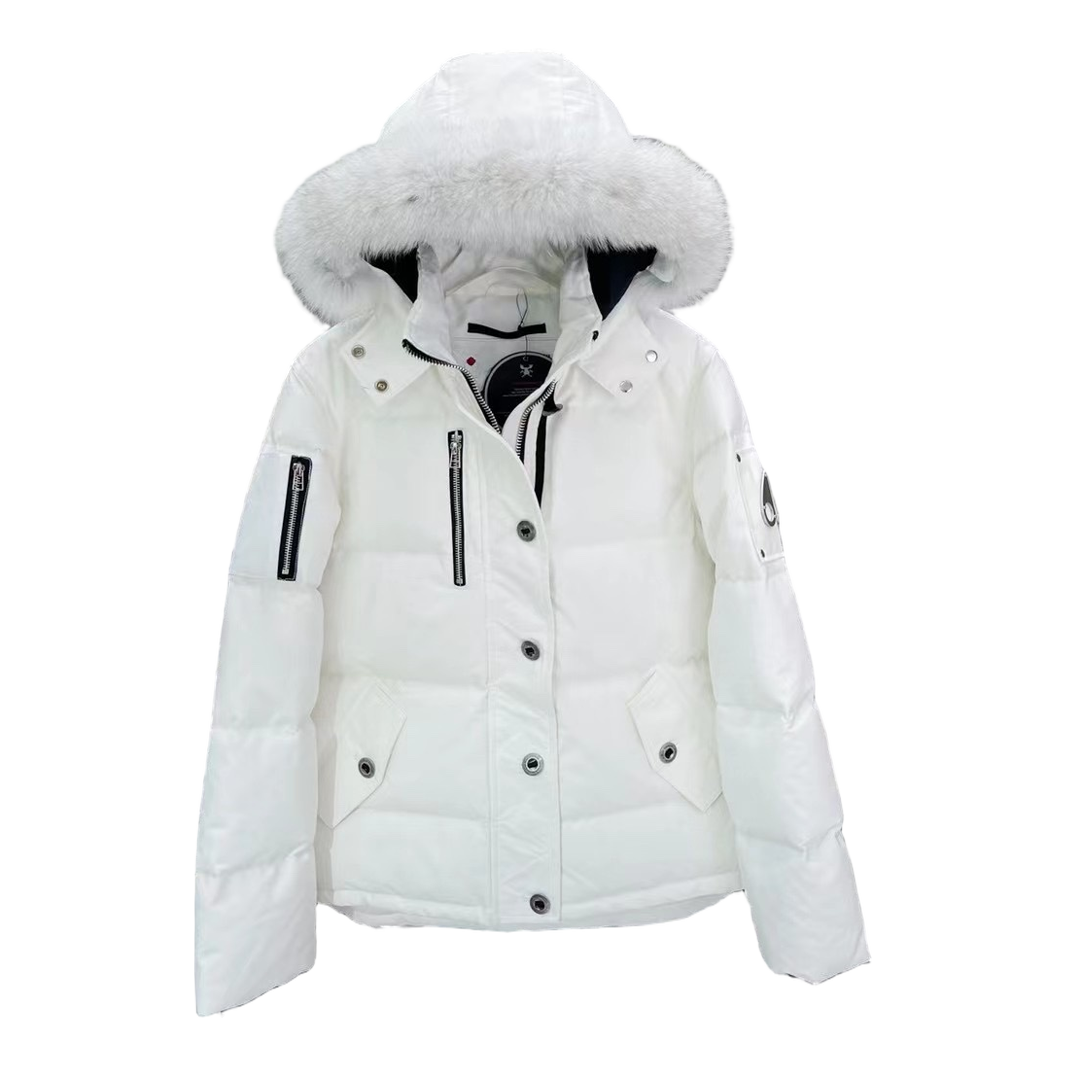 Moose Knuckles Chest-Zip Fur-Trim Hooded Down Puffer Jacket