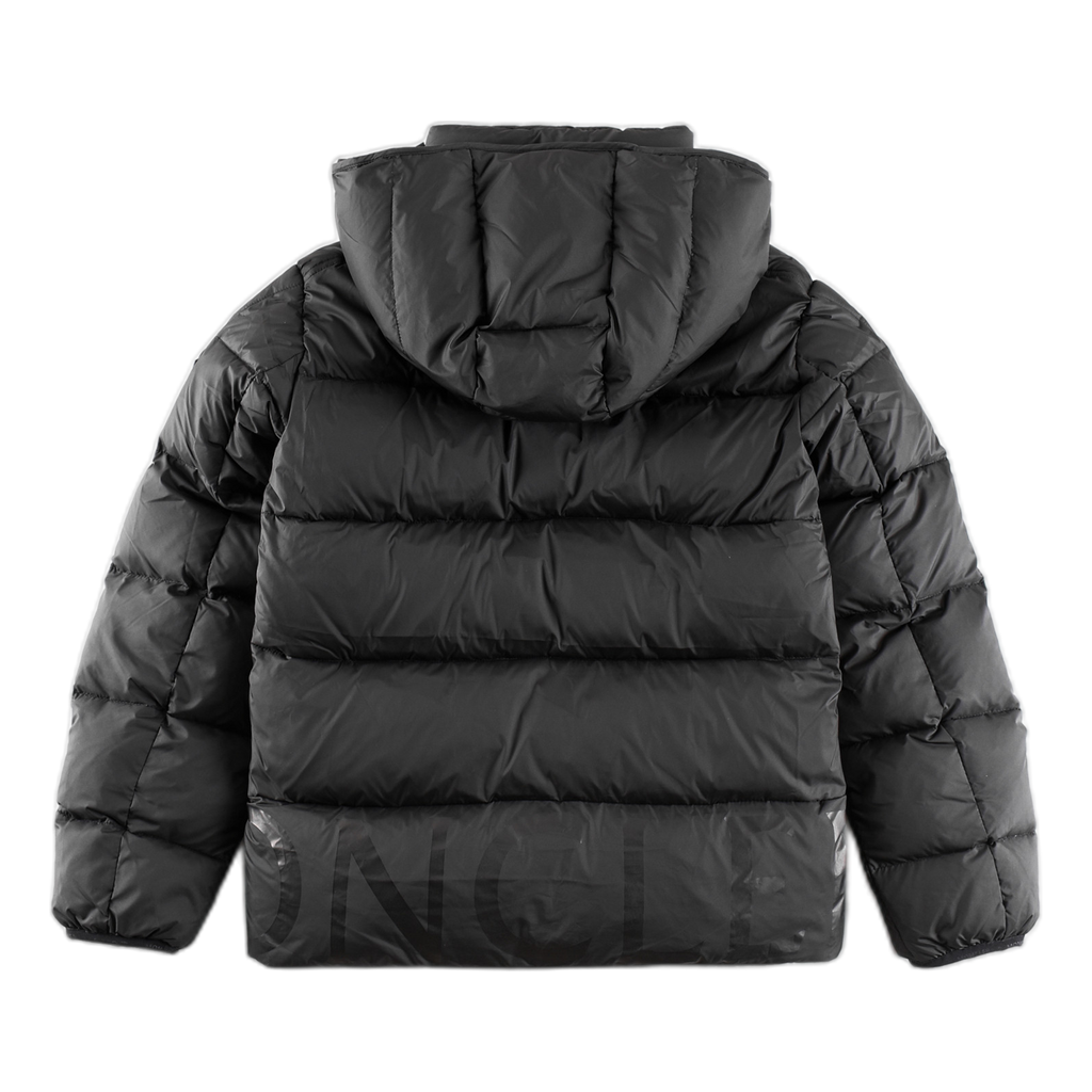 Moncler Logo-Hood Down Puffer Jacket with Contrast Lining in Black