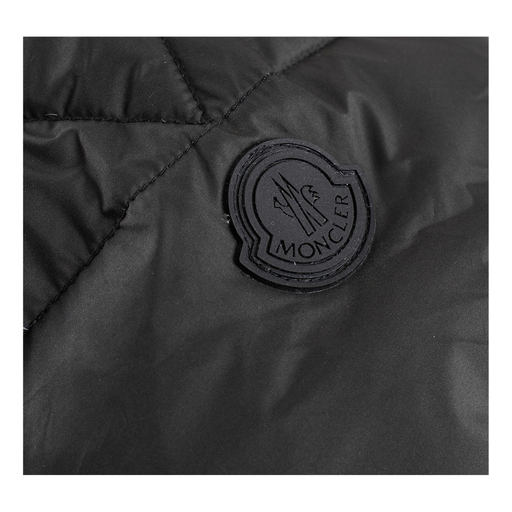 Moncler Logo-Hood Down Puffer Jacket with Contrast Lining in Black
