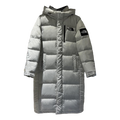 The North Face Color-Block Long Hooded Down Coat – Grey