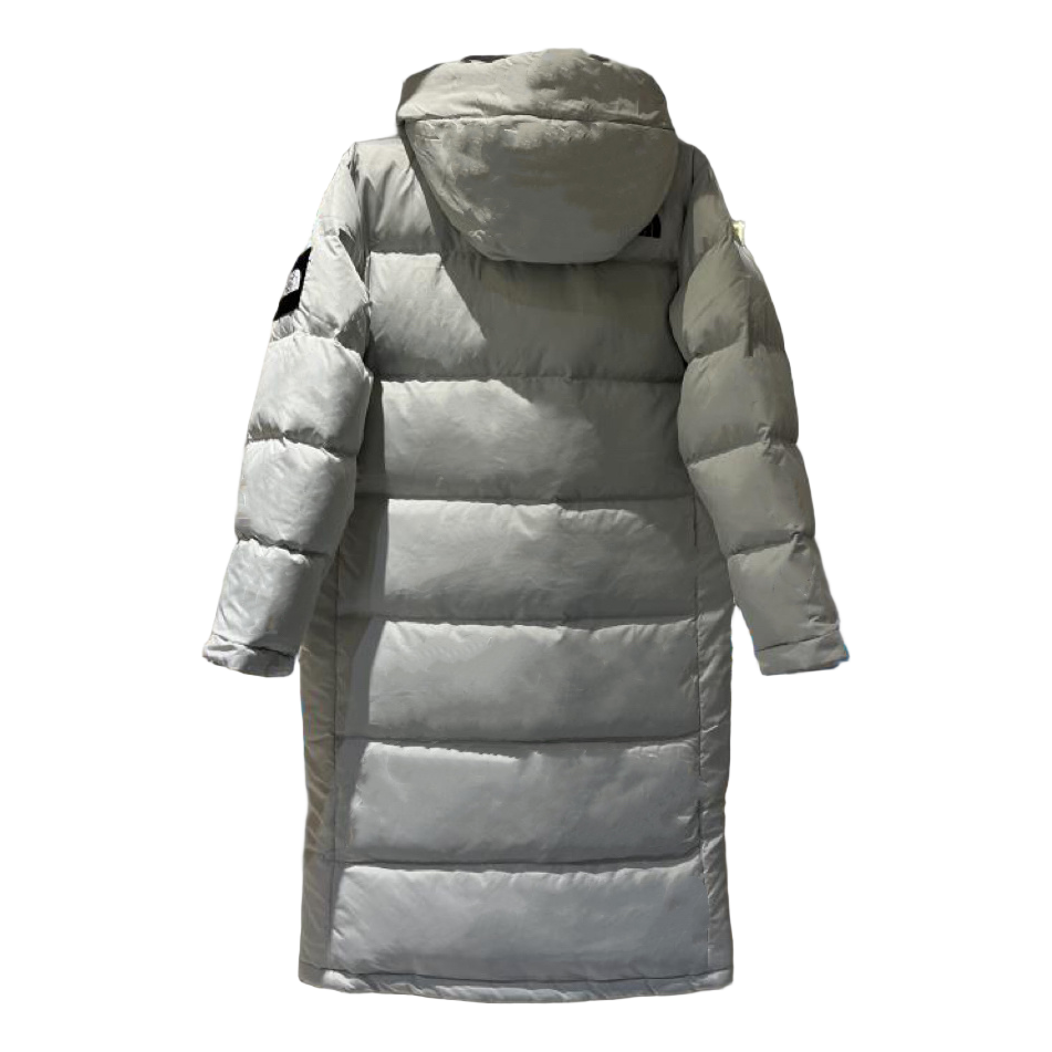 The North Face Color-Block Long Hooded Down Coat – Grey