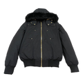 Moose Knuckles Gold Ballistic Fur-Trim Down Bomber Jacket – Black