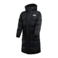 The North Face Color-Block Long Hooded Down Coat – Black
