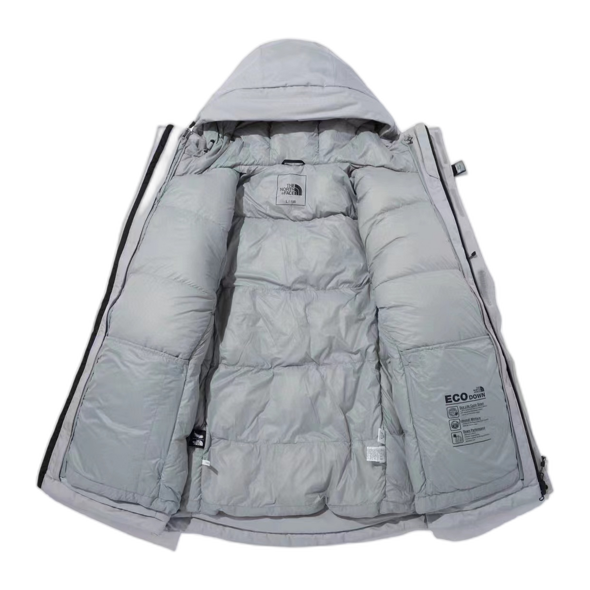 The North Face Himalayan Hooded Down Parka – Grey & White