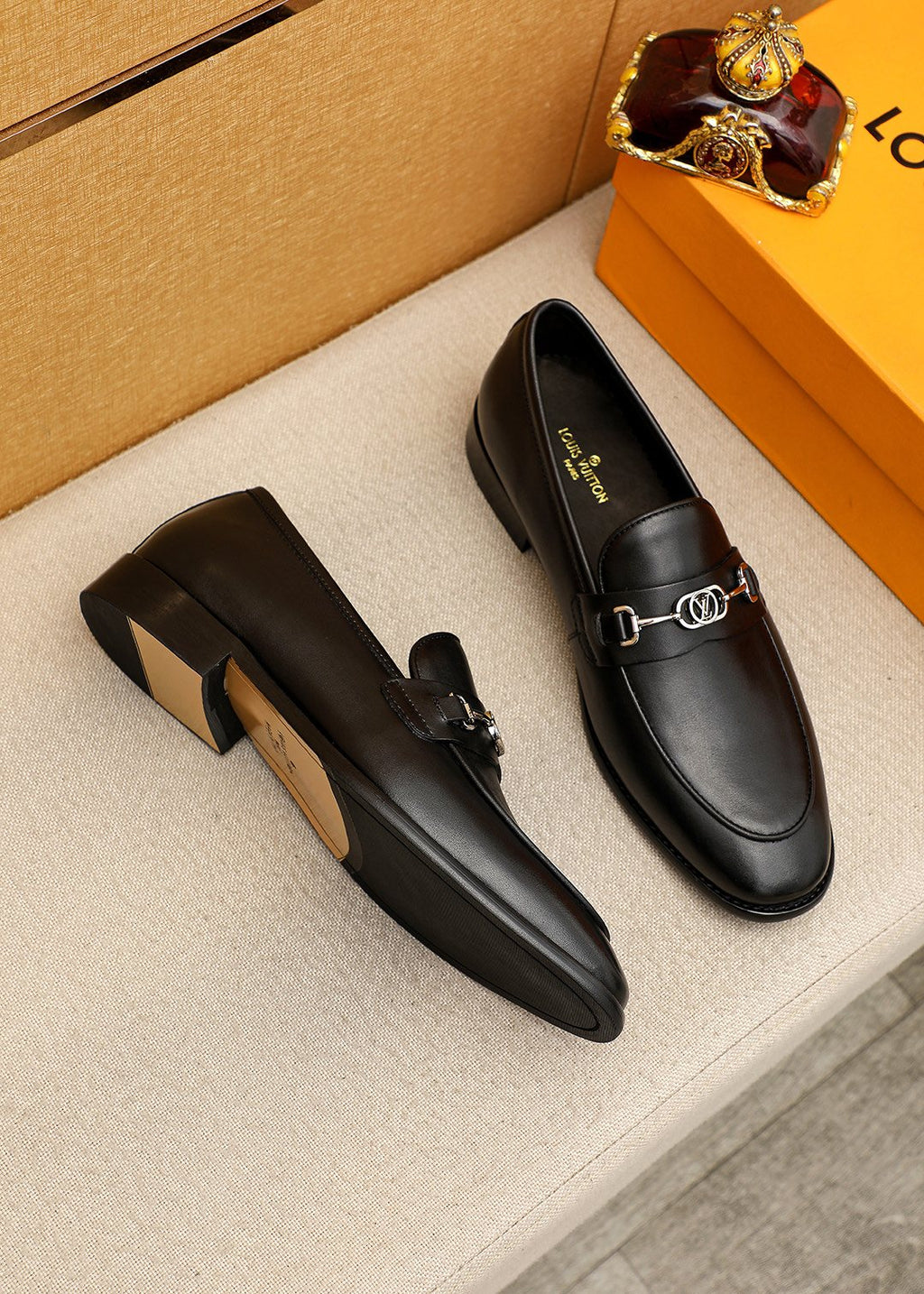 Louis Vuitton Black Leather Loafers