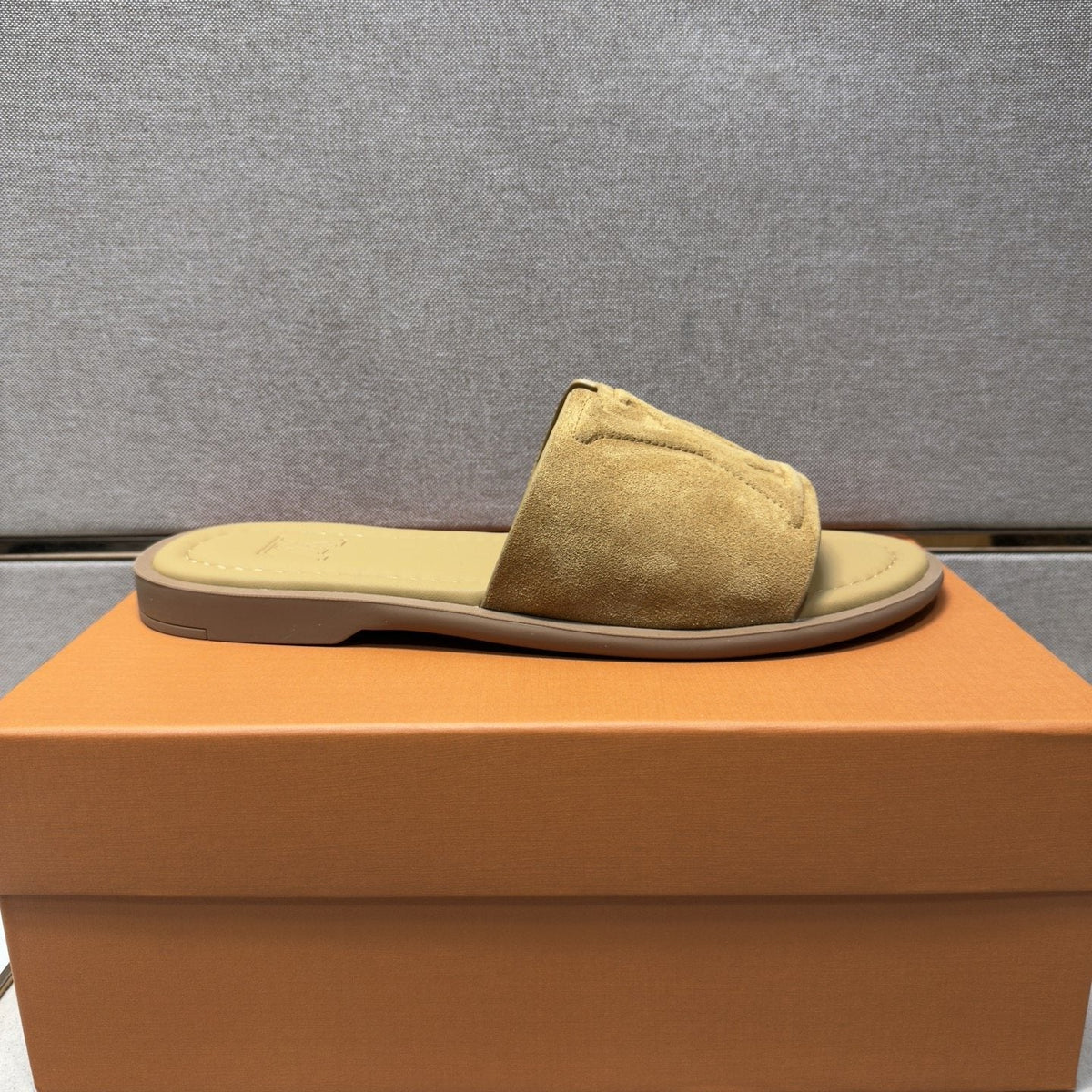 Louis Vuitton Men's Tan Monogram Slide Sandals