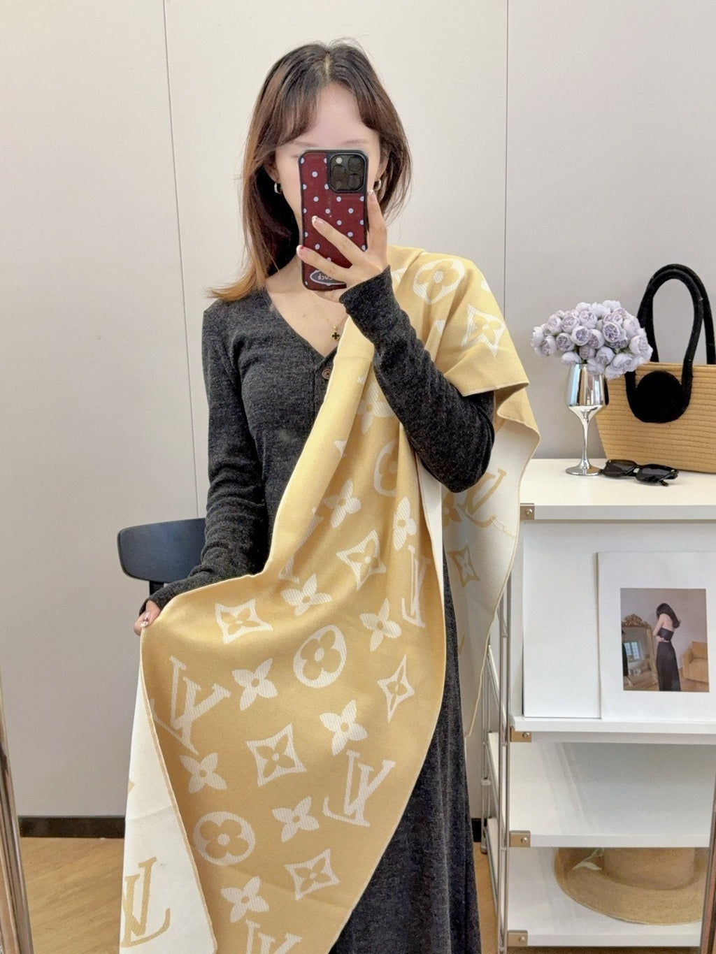 Louis Vuitton Reversible Fringed Scarf