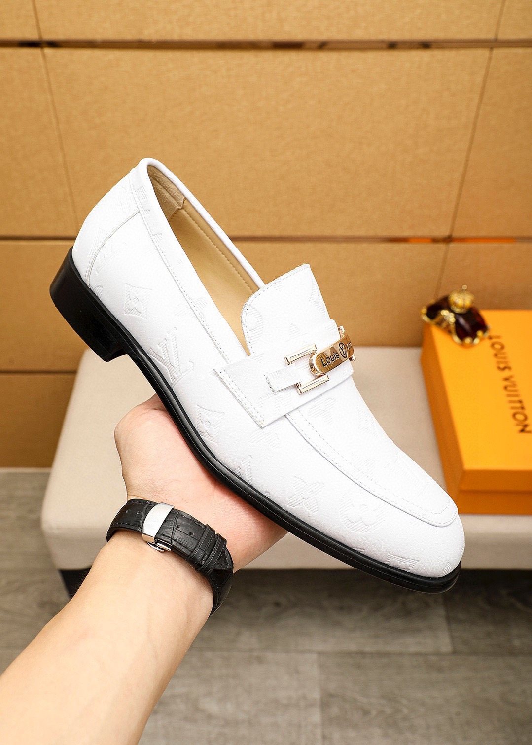 Louis Vuitton Textured Hardware Loafers