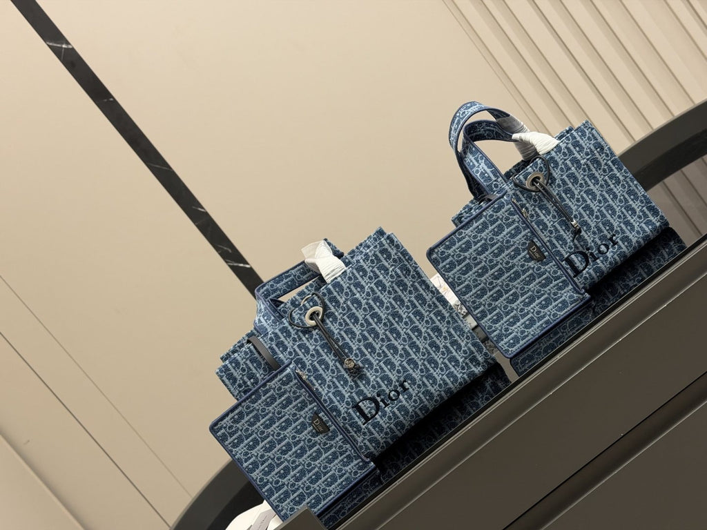 Dior Book Tote Blue Monogram Tote Bag